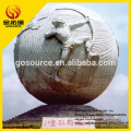 steel structure large relief stone ball stone sphere sculpture